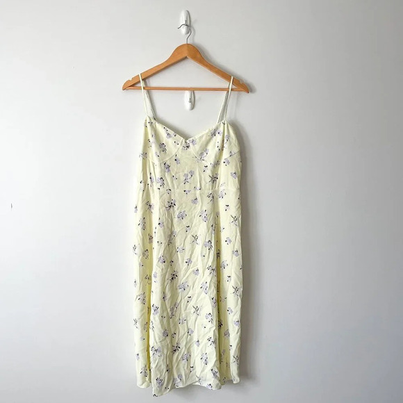 Aritzia Sunday Best Viola Midi Dress Yellow Purple XL - Picture 4 of 9